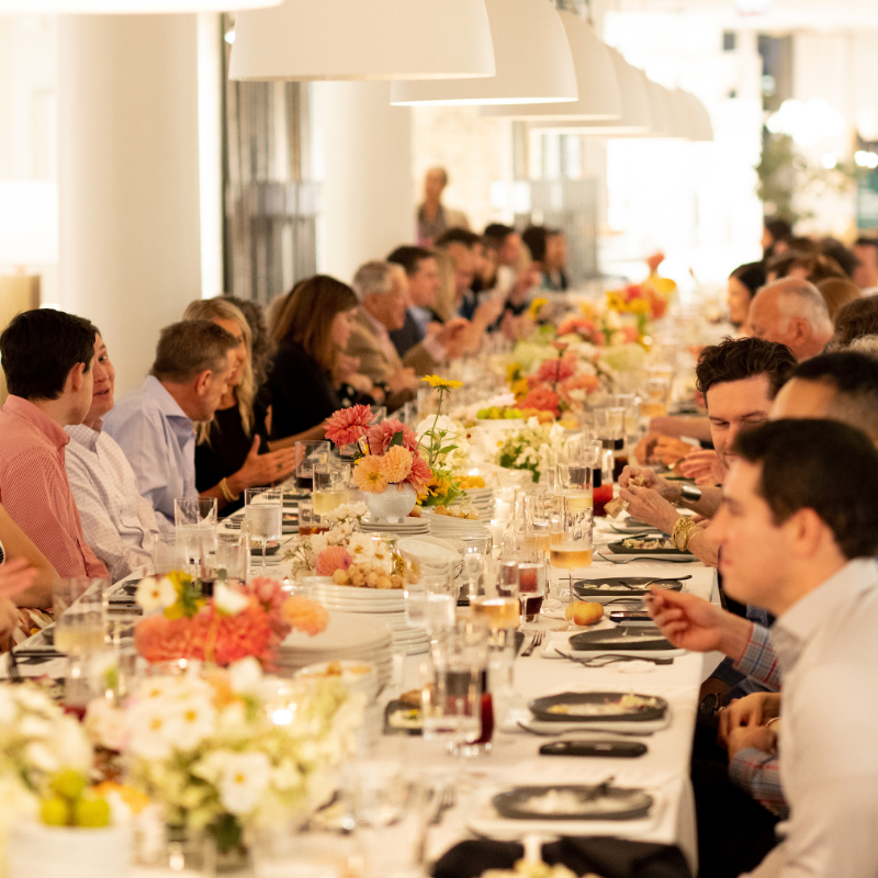 corporate full service dinner table event