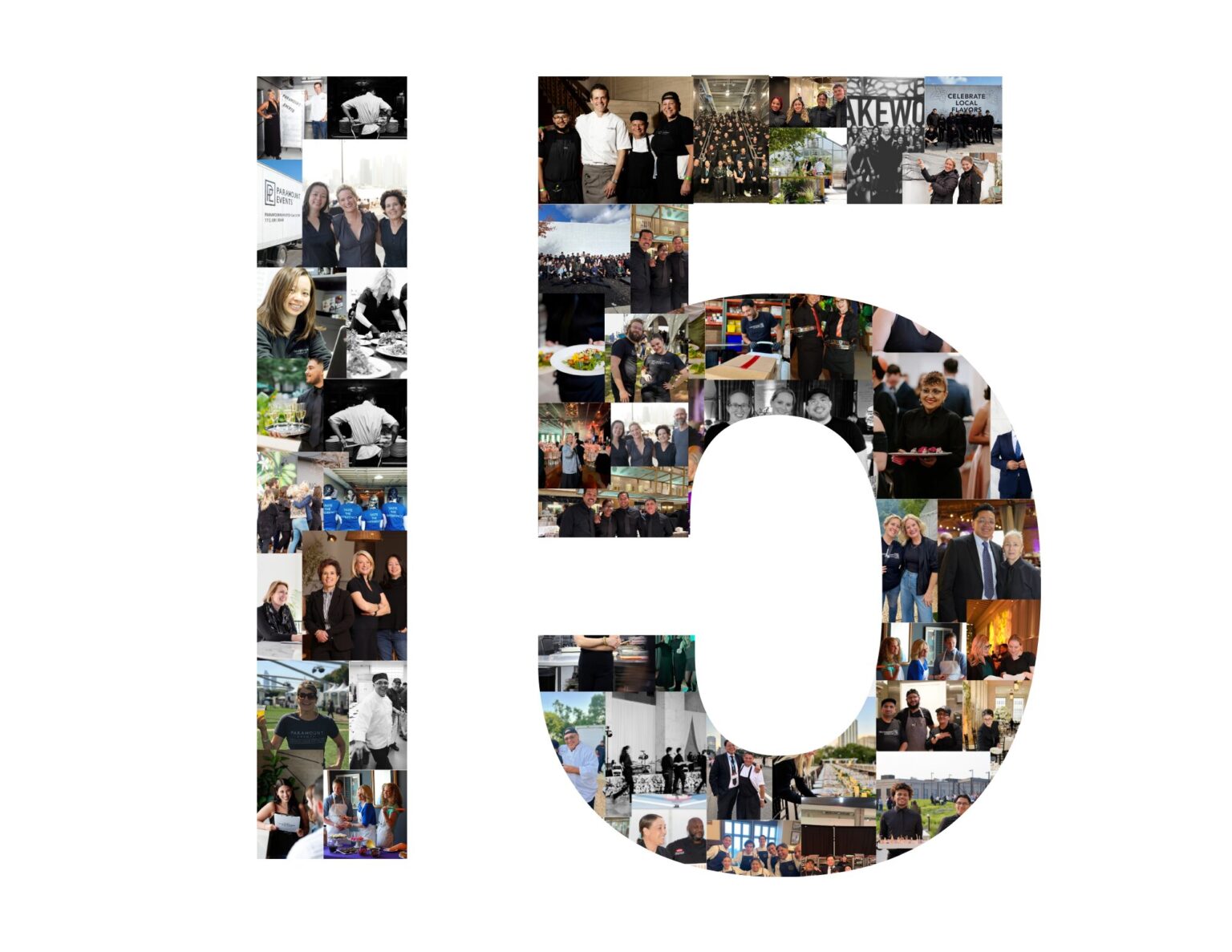 a cjollage of 15 years of highlights in paramount events history as a event caterer in chicago
