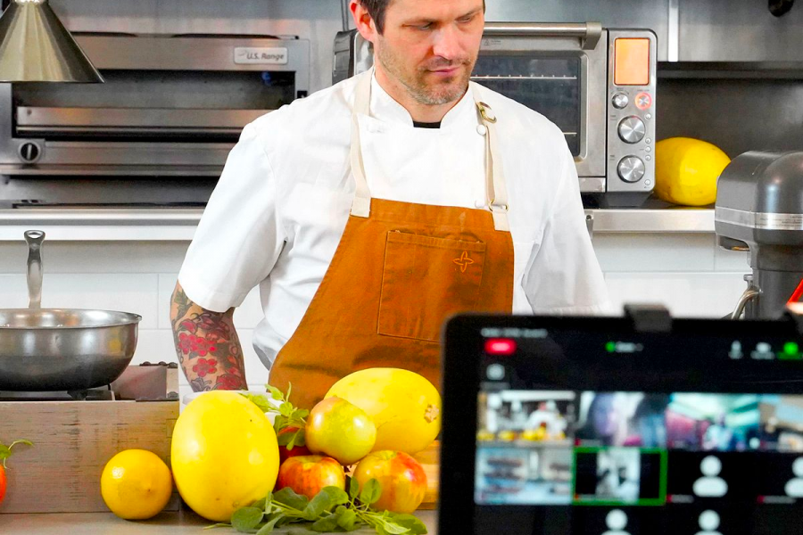 Chef Devon in Culinary Demo Via Zoom